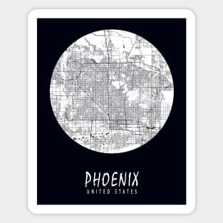 Phoenix, Arizona, USA City Map - Full Moon Magnet